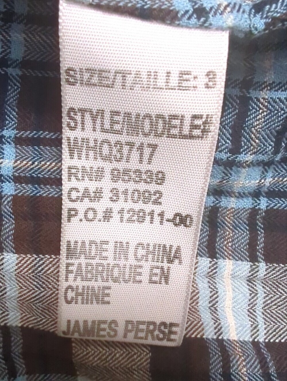 Standard James Perse Tomboy Plaid Flannel Shirt Blue Brown Size 3 - Picture 8 of 11